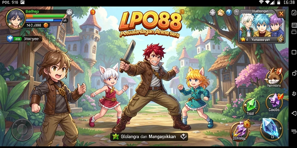 Screenshot gameplay menampilkan aksi seru karakter anime.
