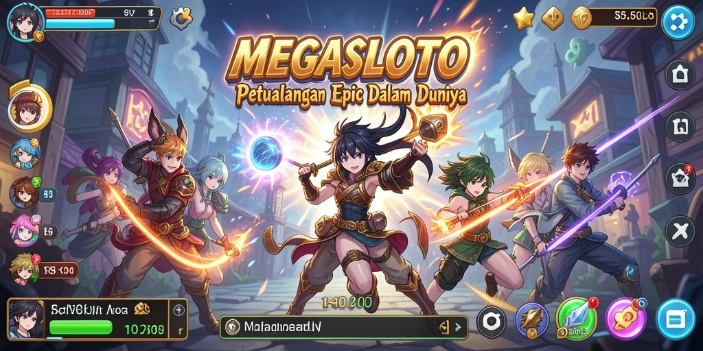 Tampilan seru gameplay dalam dunia Anime.
