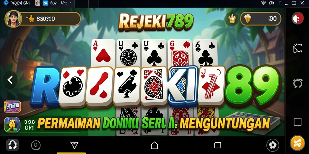 Screenshot utama game REJEKI789 menunjukkan gameplay Domino yang menarik.