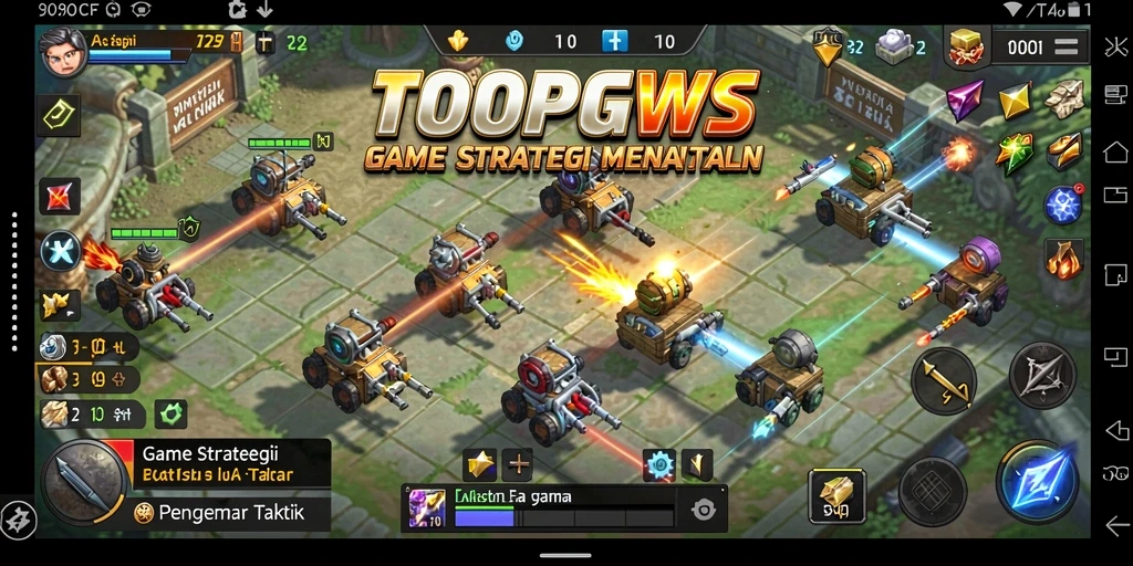 Tangkapan layar menunjukkan gameplay strategi yang intens dan mendebarkan.